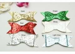 Flat Glitter Bow, L, 10.5 cm, Pack of 2